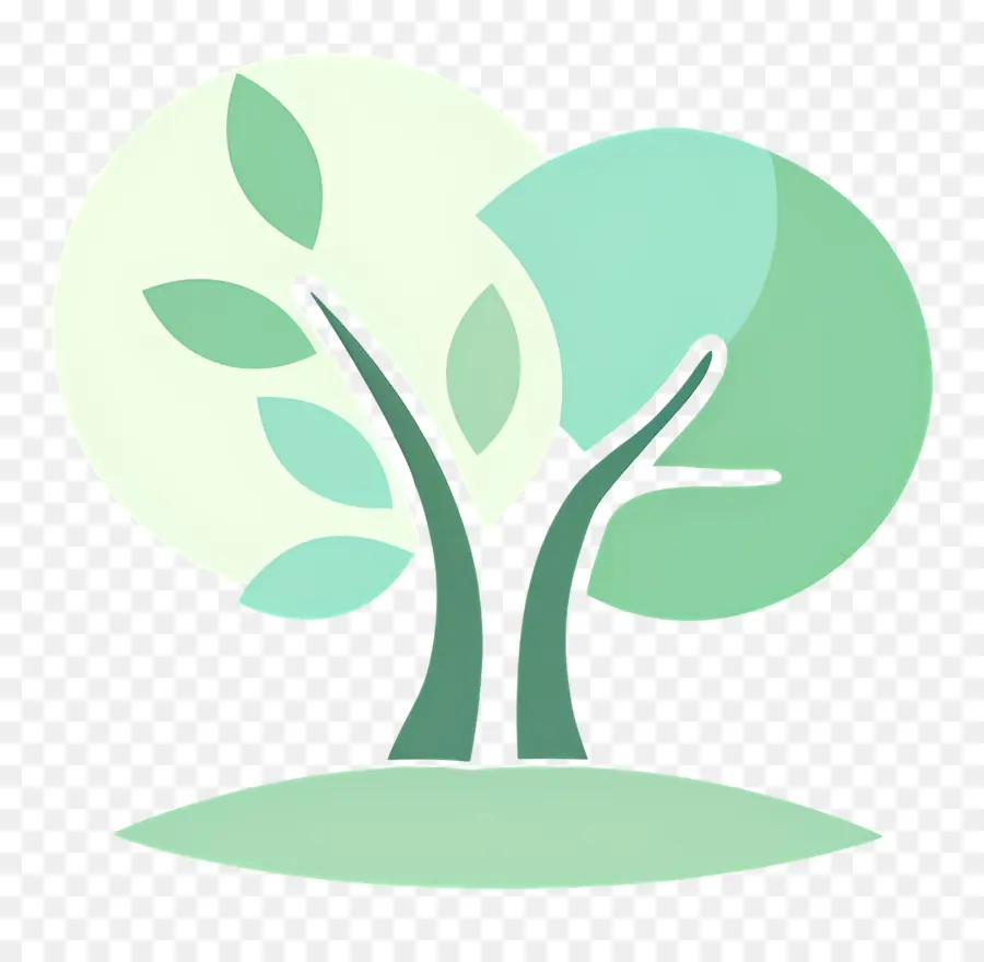 Arbre Minimaliste，Feuille Verte PNG