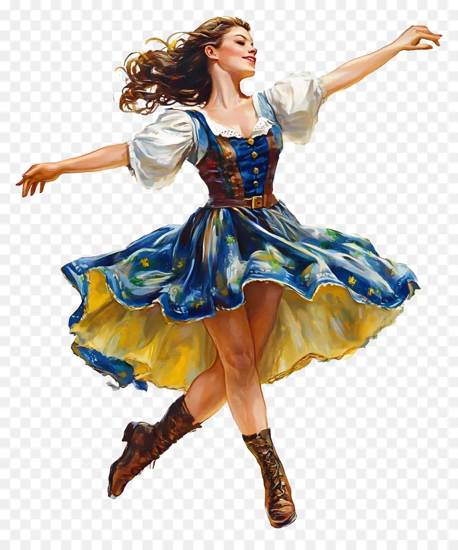 Danseuse De L'oktoberfest，Femme En Costume Traditionnel PNG