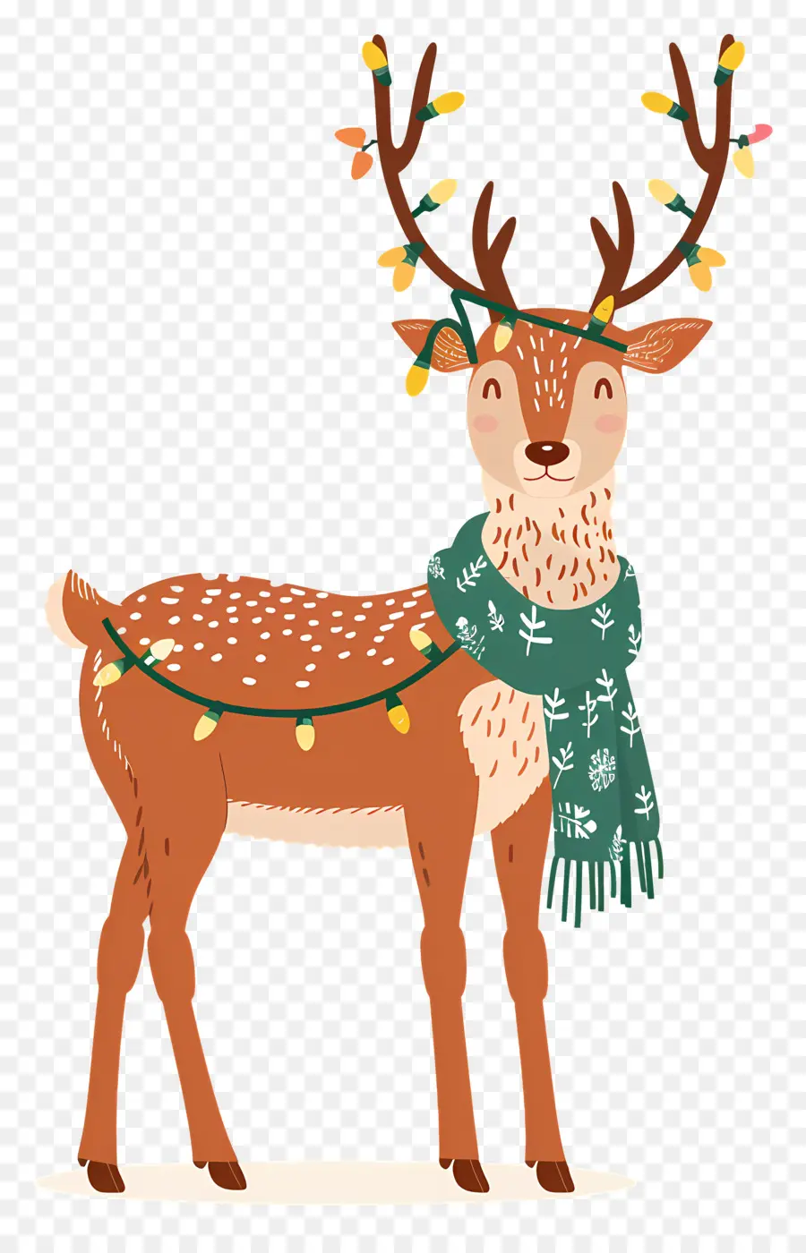 Cerf De Noël，Renne Avec écharpe Bleue PNG