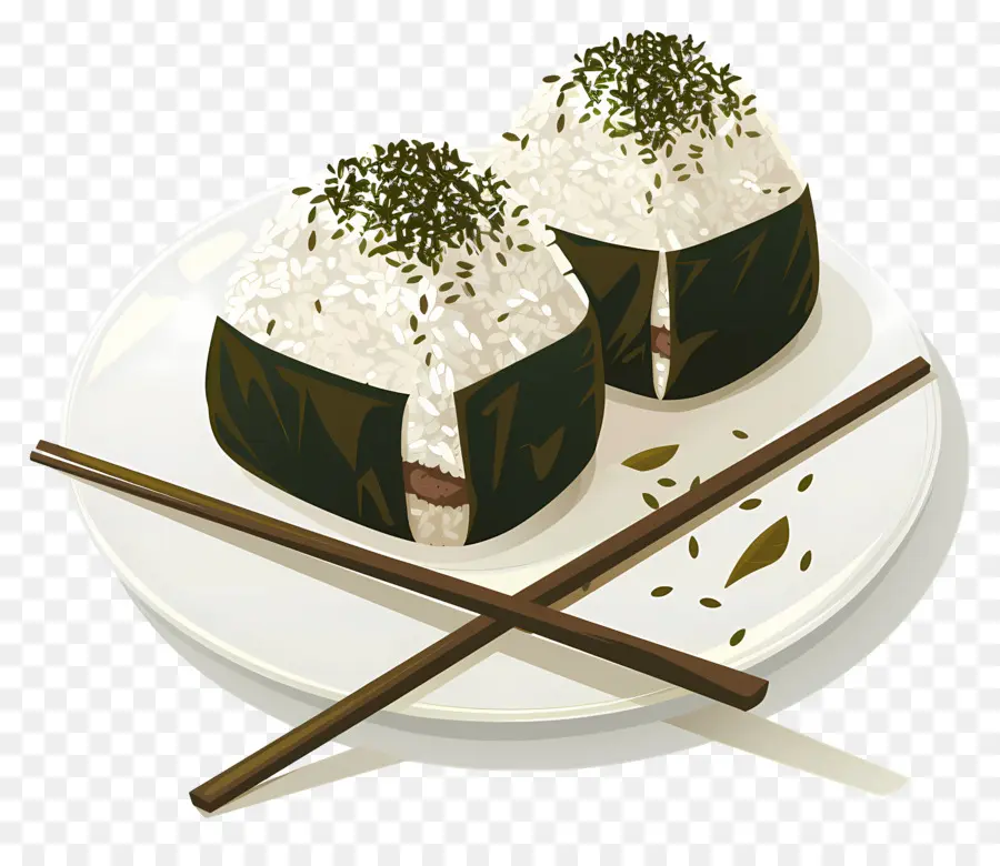 Umeboshi Onigiri，Illustration D'onigiri PNG