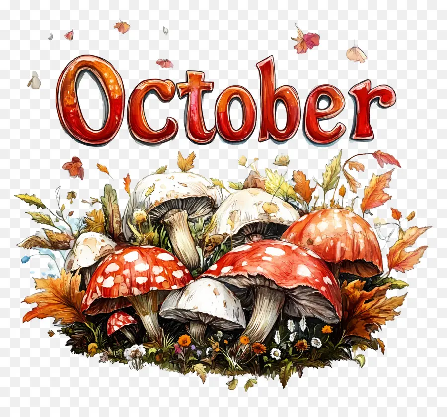 Octobre，Octobre Aux Champignons PNG