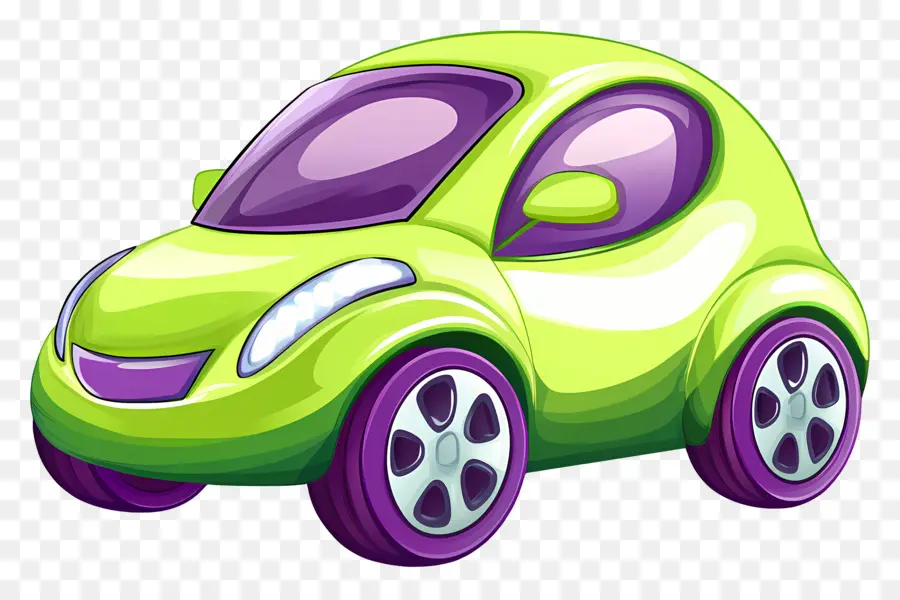 Voiture De Dessin Animé，Voiture Violette PNG