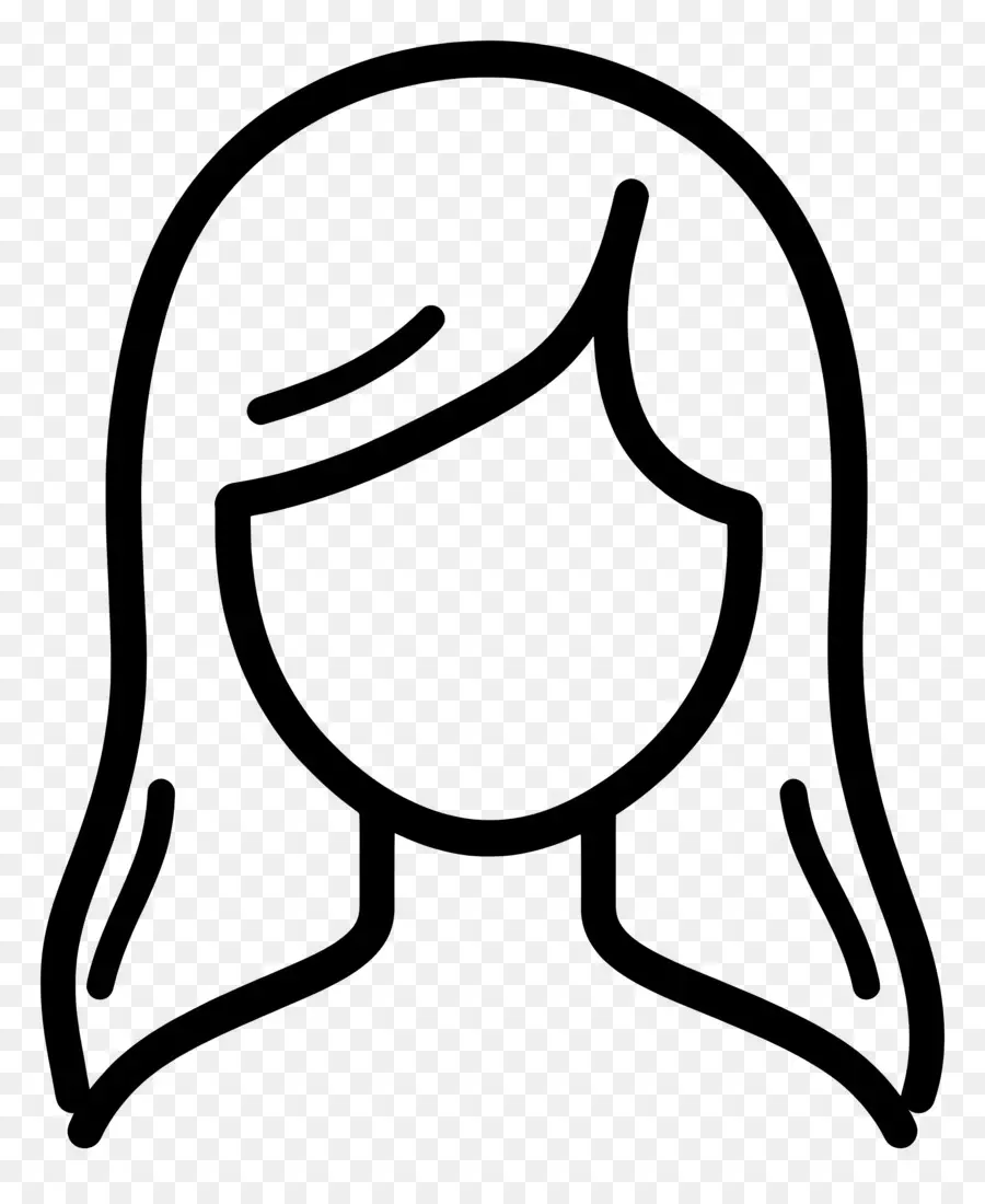 Fille Cheveux，Contour De Cheveux Simple PNG