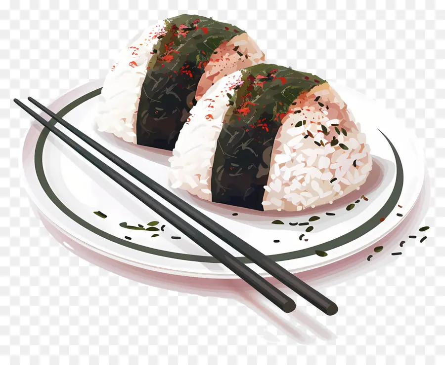 Umeboshi Onigiri，Illustration D'onigiri PNG