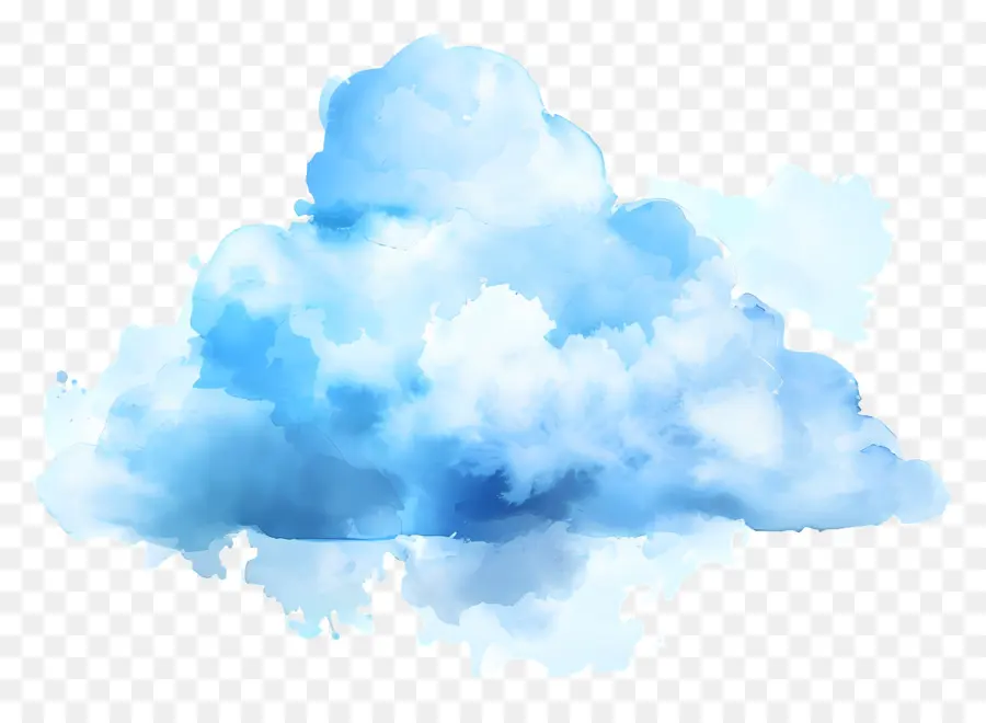 Nuage Aquarelle，Nuage Bleu PNG