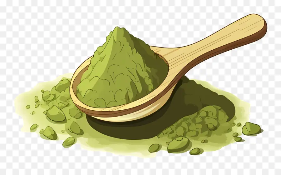 Matcha En Poudre，Poudre Verte PNG