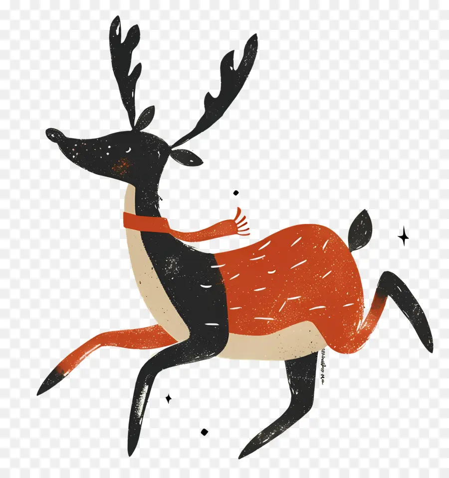 Cerf De Noël，Cerf Coloré PNG