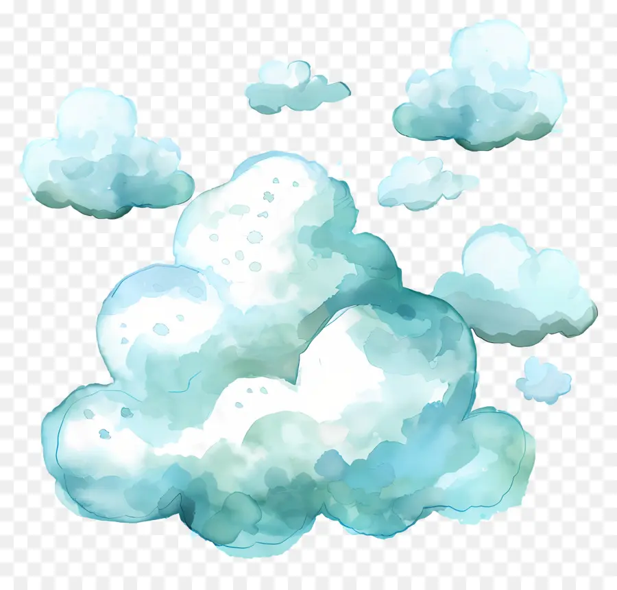 Nuage Aquarelle，Nuages PNG