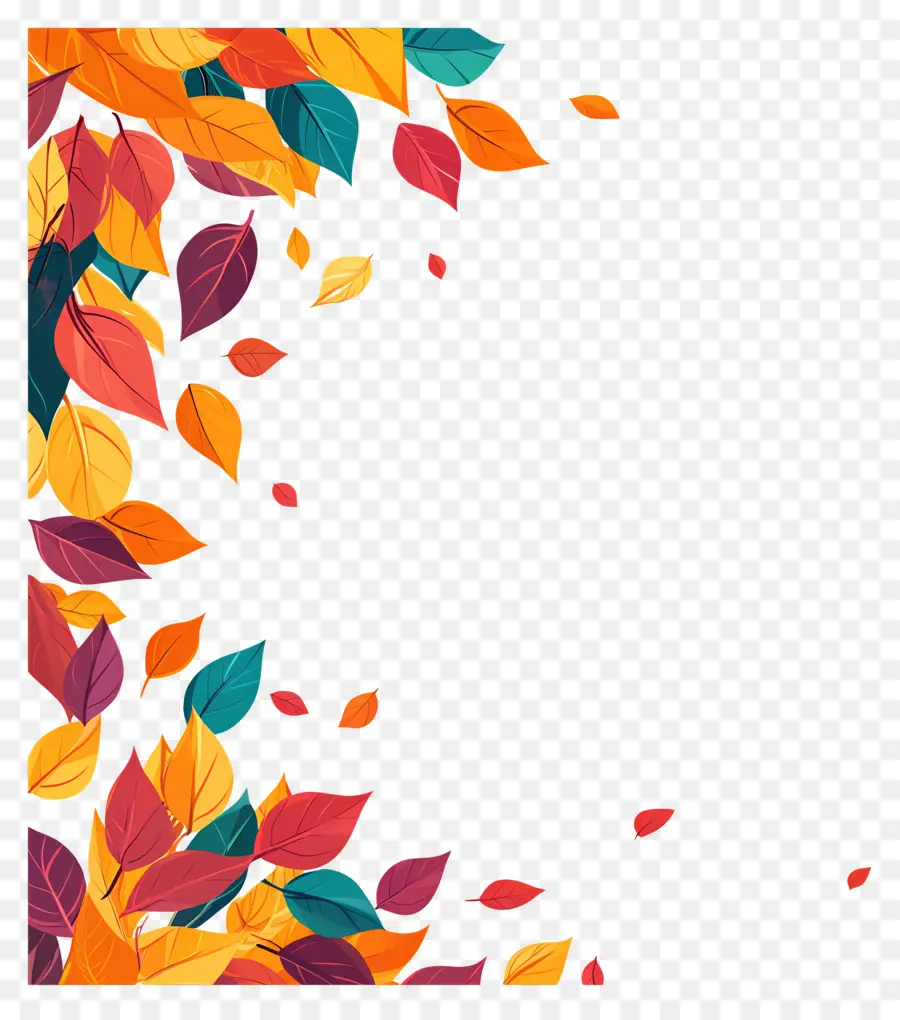 Feuilles Flottantes，Feuilles Colorées PNG