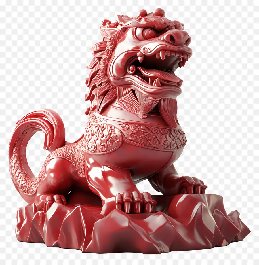 Fête Nationale Chinoise，Statue De Dragon Rouge PNG