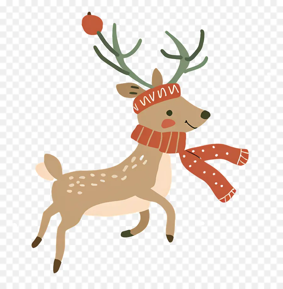 Cerf De Noël，Renne En Cours D'exécution PNG