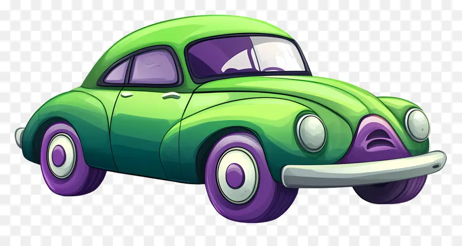 Voiture De Dessin Animé，Voiture Verte PNG