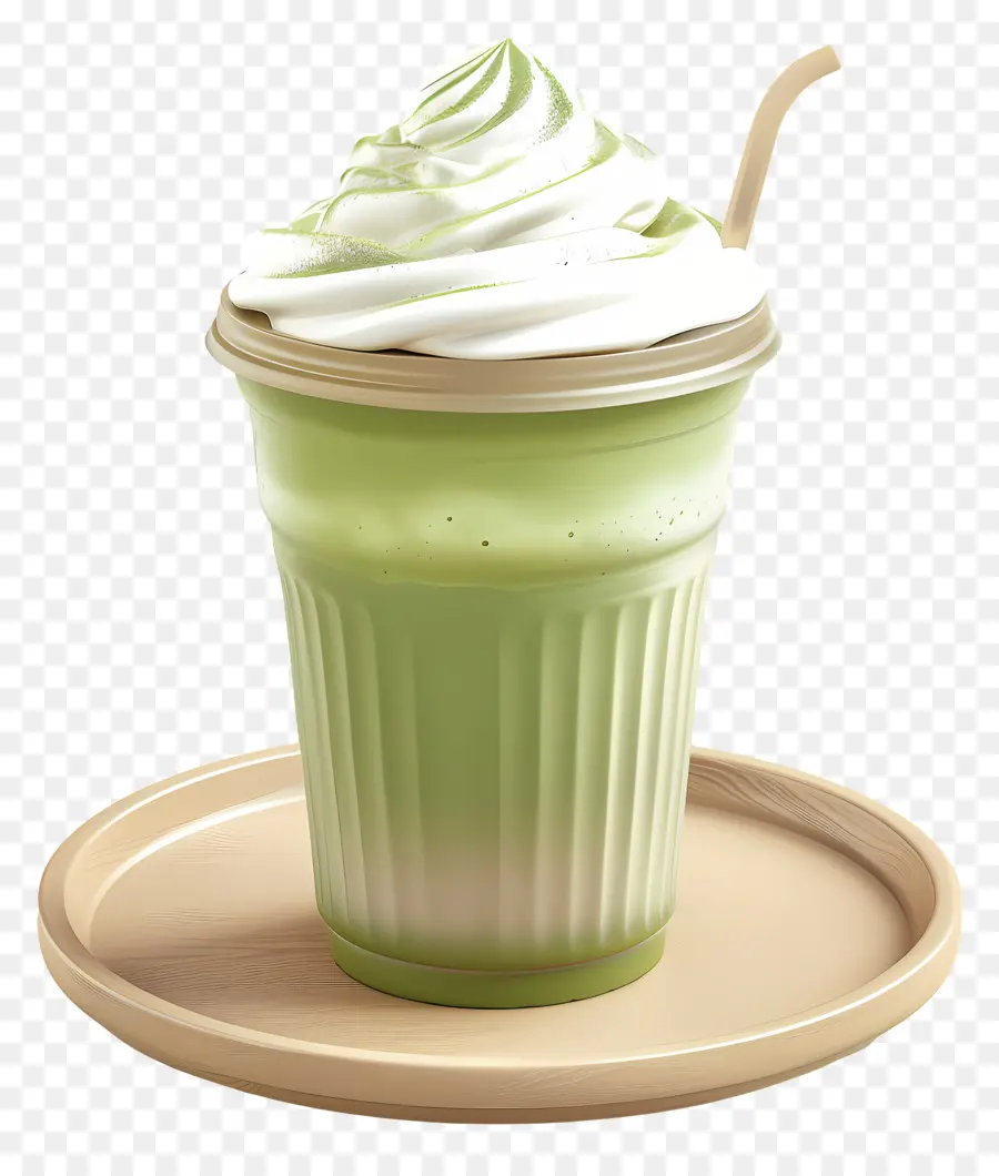 Matcha Latté，Boisson Verte PNG