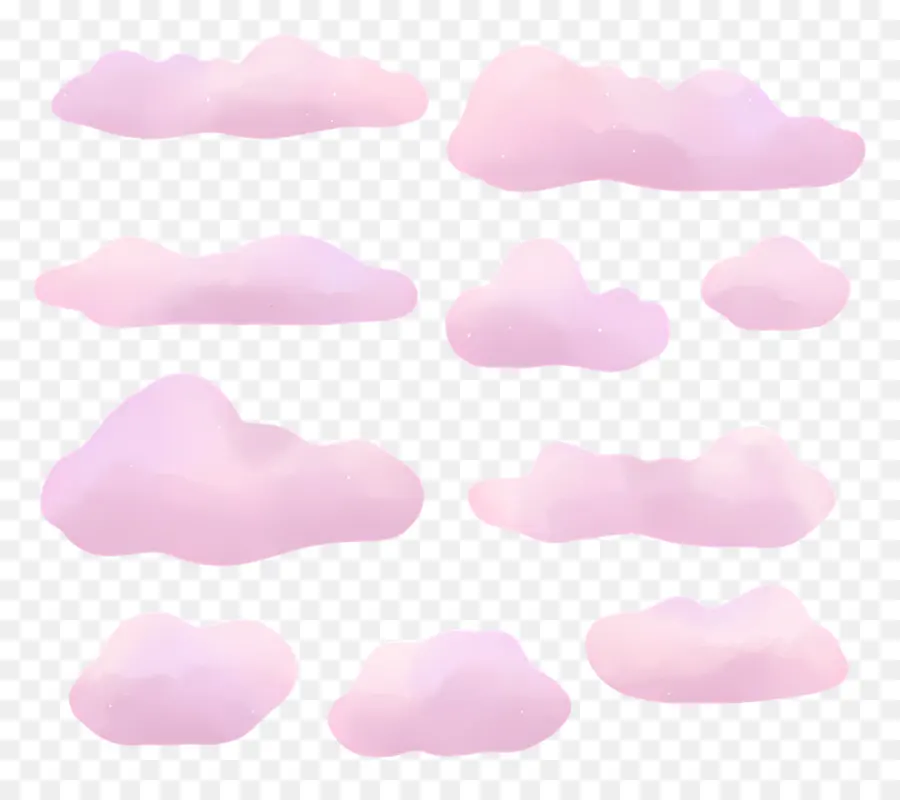 Nuages ​​aquarelle，Nuages ​​roses PNG