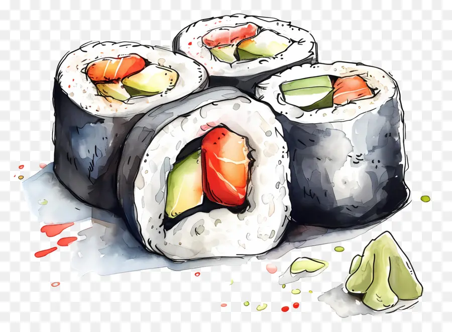 Rouleau De Sushi，Morceaux De Sushis PNG