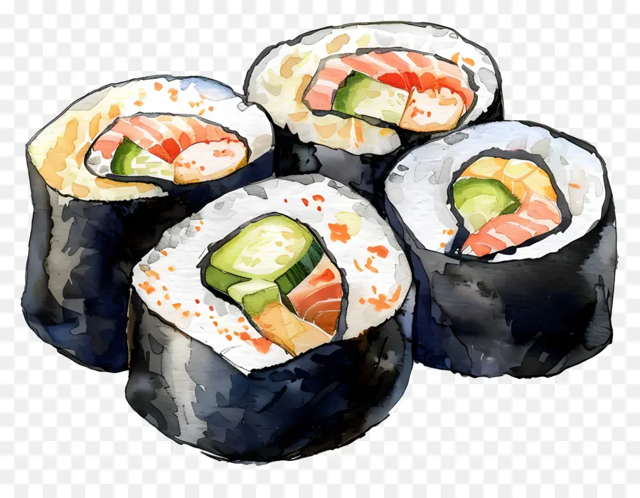 Rouleau De Sushi，Morceaux De Sushis PNG