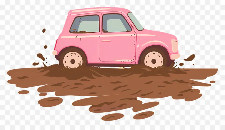 Voiture De Dessin Animé，Voiture Rose PNG