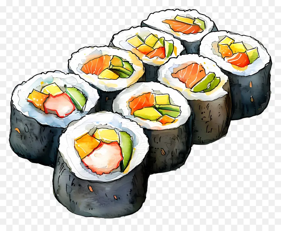 Rouleau De Sushi，Morceaux De Sushis PNG