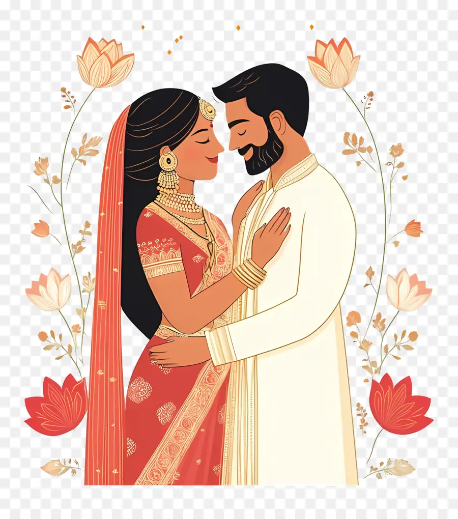 Couple De Mariage Indien，Couple PNG