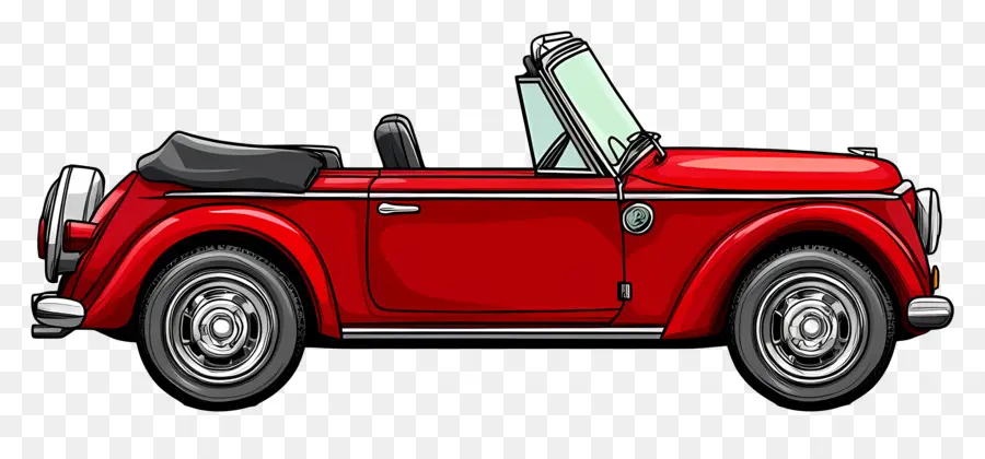 Voiture Animée，Cabriolet Rouge PNG