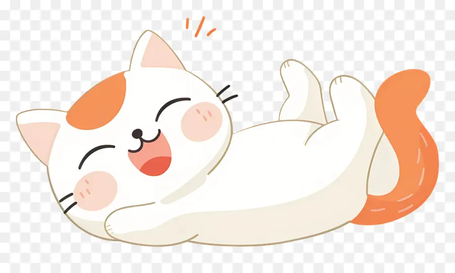 Chat Kawaii，Chat Orange Et Blanc PNG