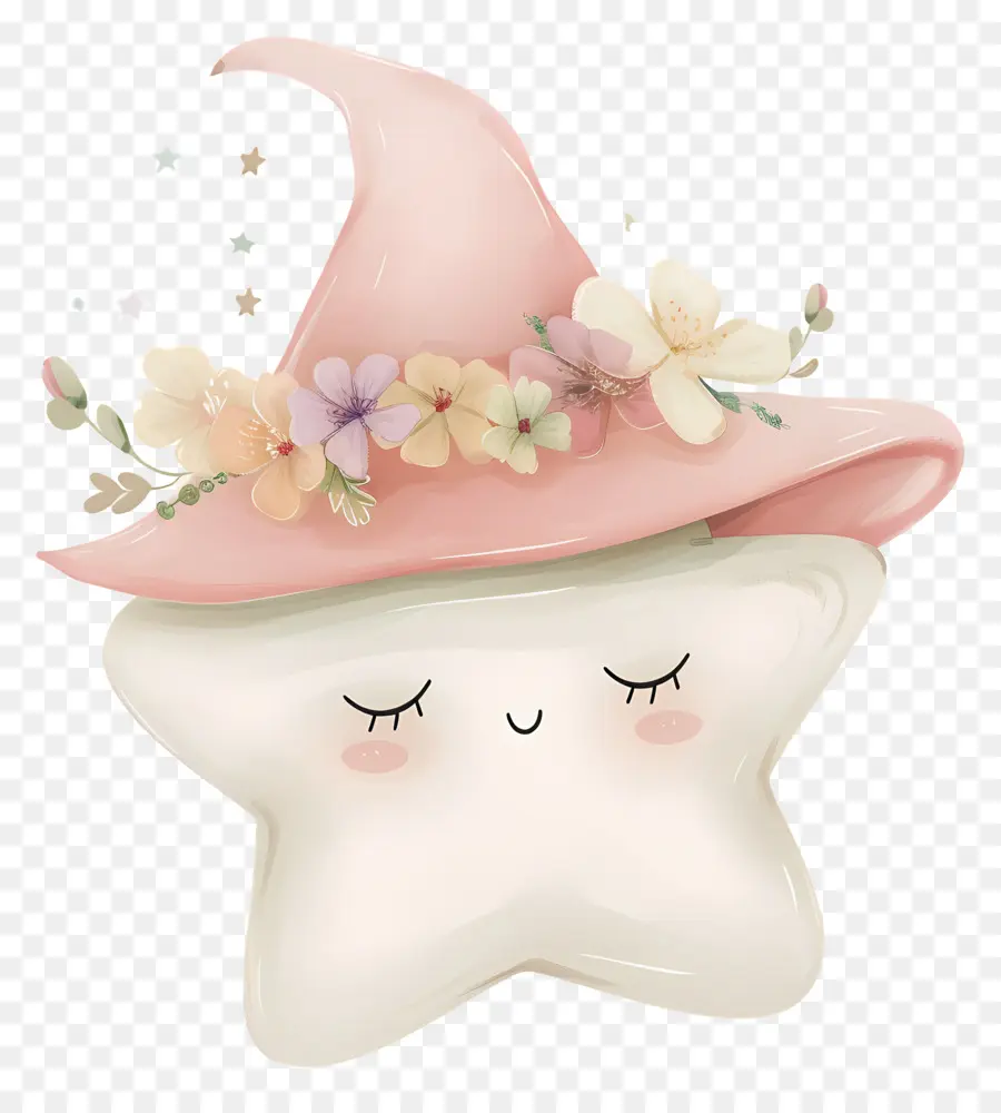 Étoile Mignonne，Étoile Blanche Avec Chapeau PNG