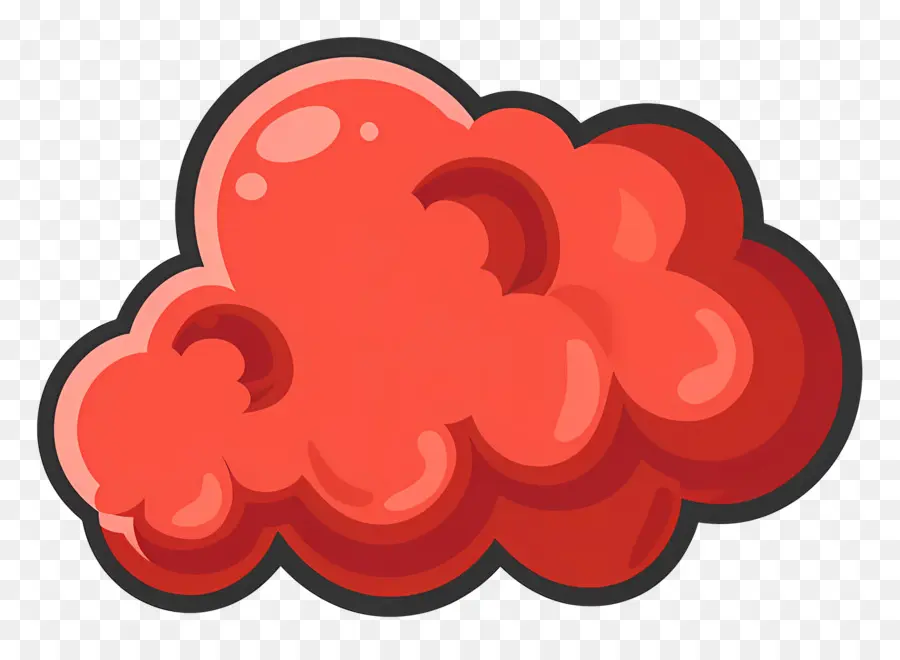 Pensée Cloud，Bulle De Pensée Rouge PNG