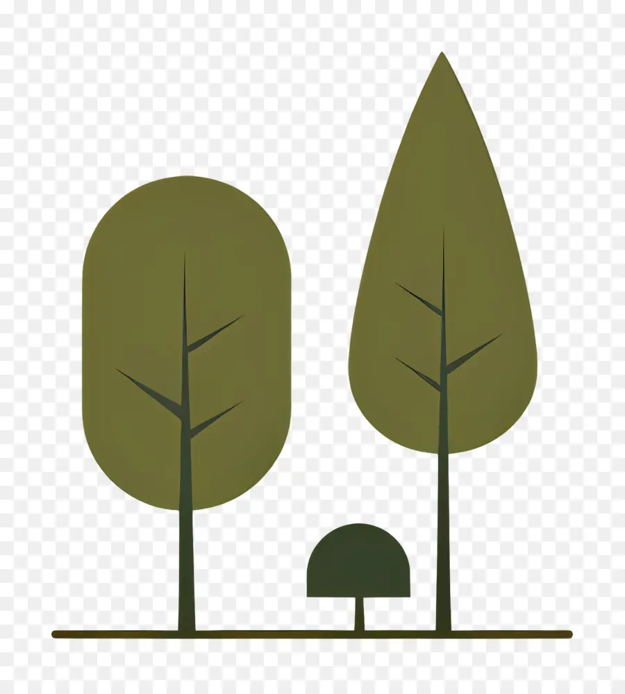 Arbre Minimaliste，Arbres Stylisés PNG