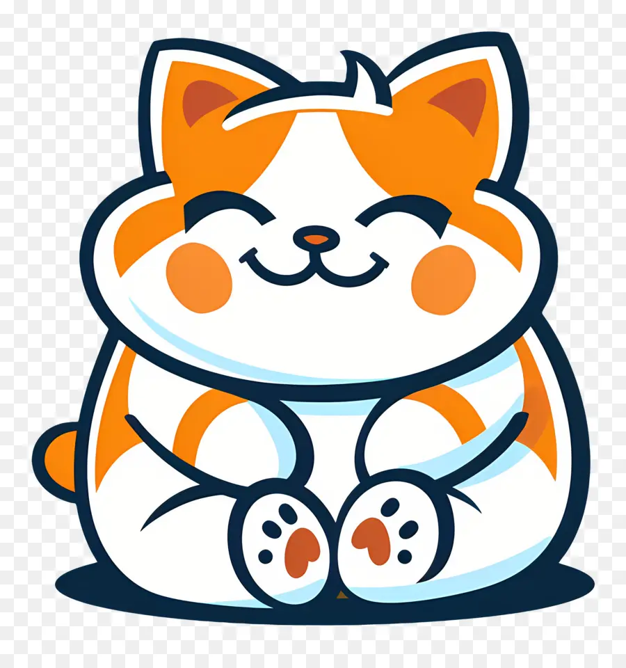 Chat Kawaii，Chat Orange Et Blanc PNG