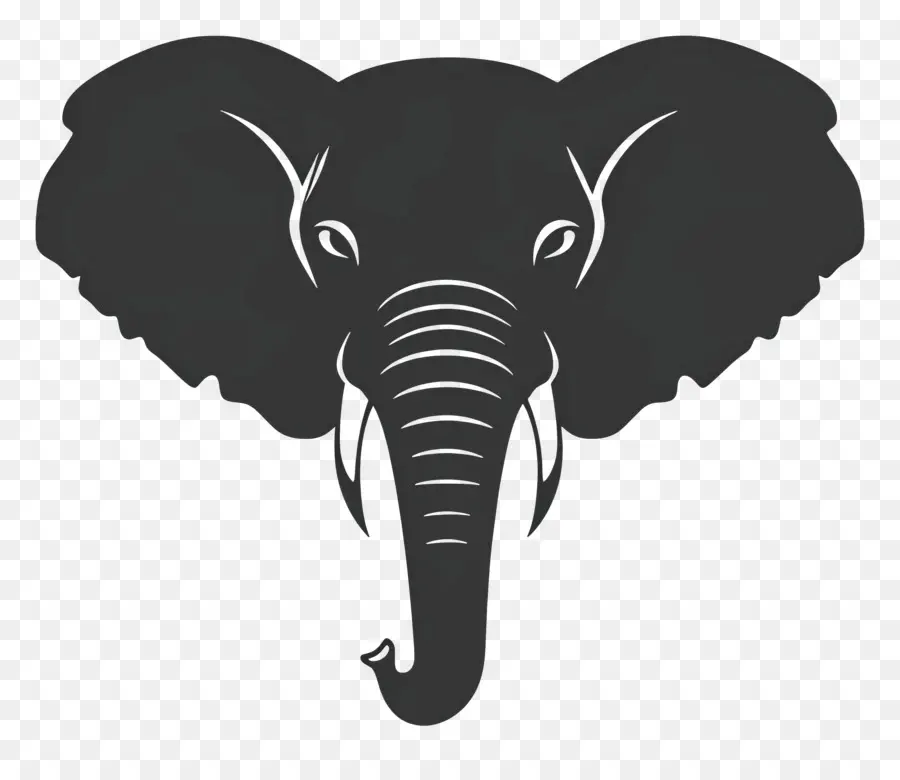 Silhouette D'éléphant，Tête D'éléphant PNG