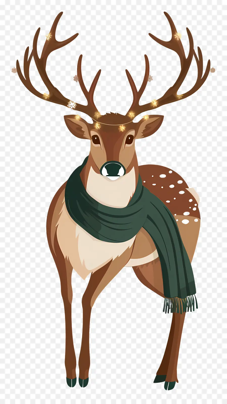 Cerf De Noël，Cerf Avec Ruban Rouge PNG