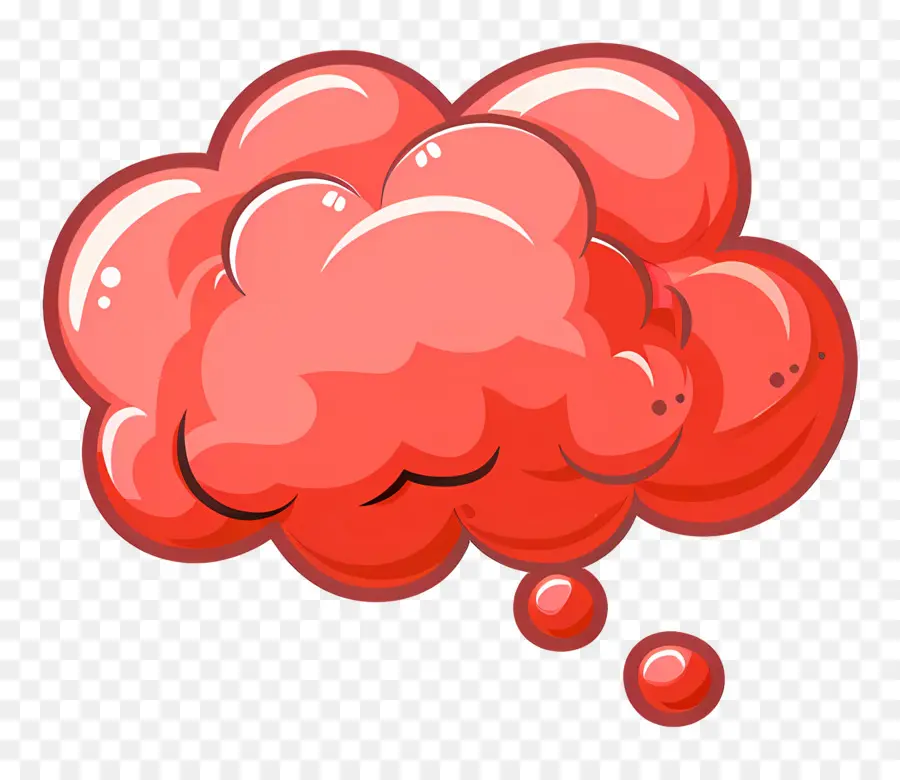 Pensée Cloud，Bulle De Pensée Rouge PNG