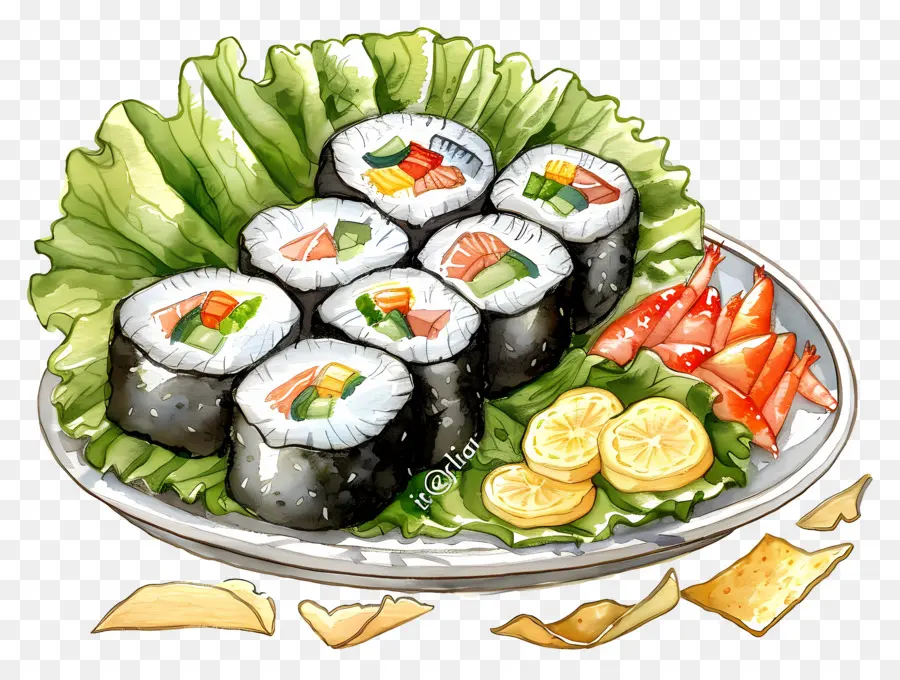 Rouleau De Sushi，Plateau De Sushis PNG