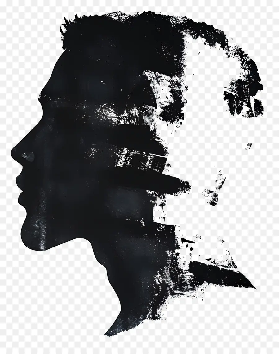 Silhouette De Tête D'homme，Silhouette Abstraite PNG