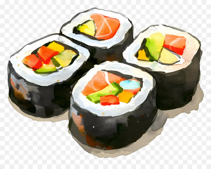 Rouleau De Sushi，Morceaux De Sushis PNG