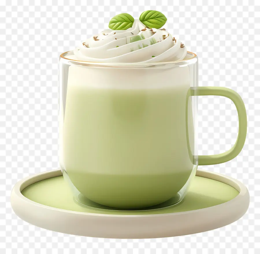 Matcha Latté，Matcha Latté Vert PNG