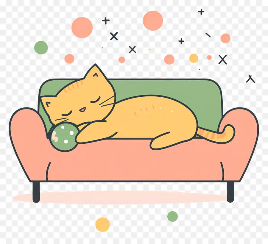 Dessin Animé De Chat，Chat Endormi PNG