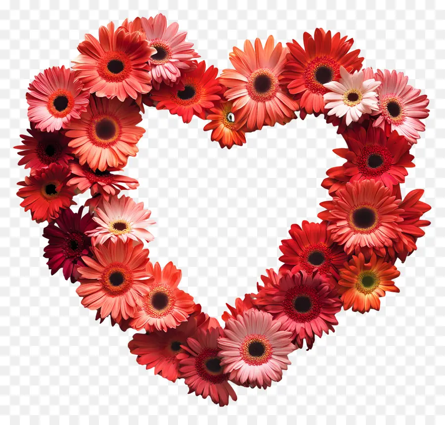 Cadre Coeur，Fleurs PNG