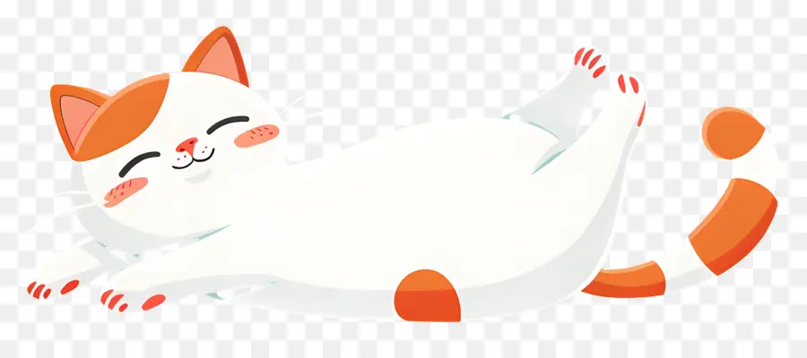 Chat Kawaii，Chat Orange Qui S'étire PNG