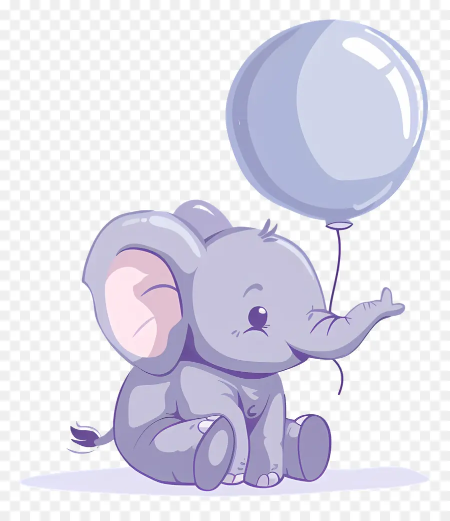 Bébé éléphant，Éléphant Gris Avec Ballon Gris PNG