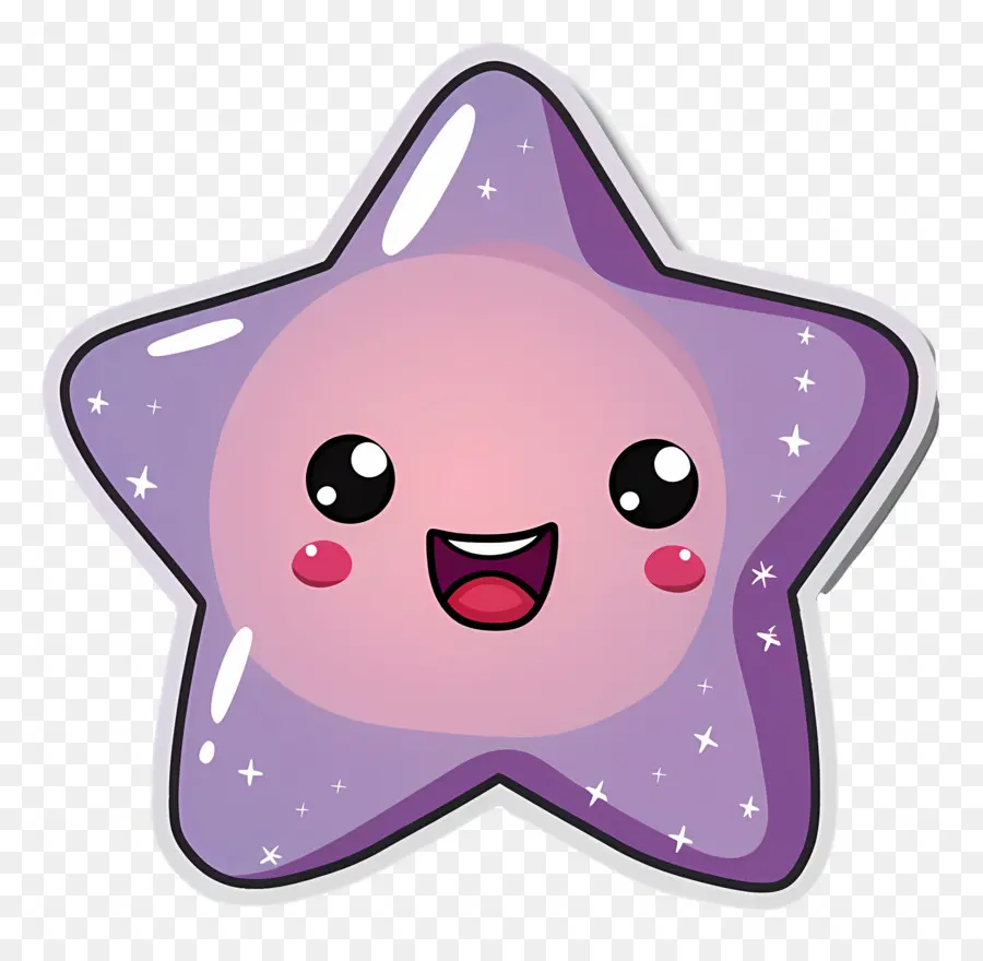 Étoile Kawaii，Étoile Violette PNG