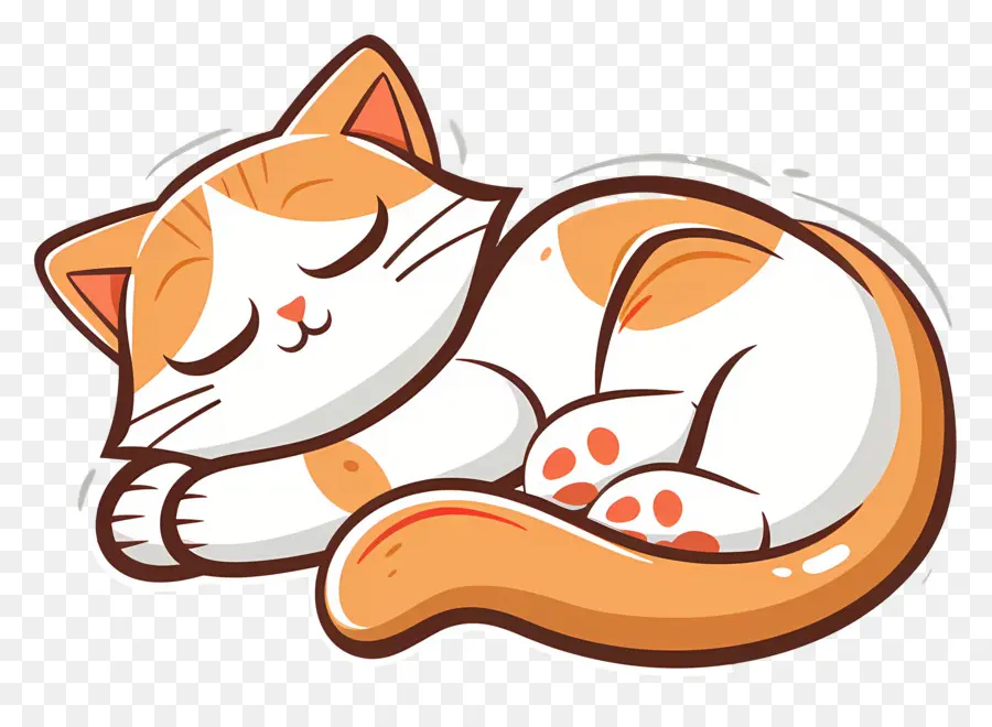 Chat Kawaii，Chat Orange Et Blanc PNG