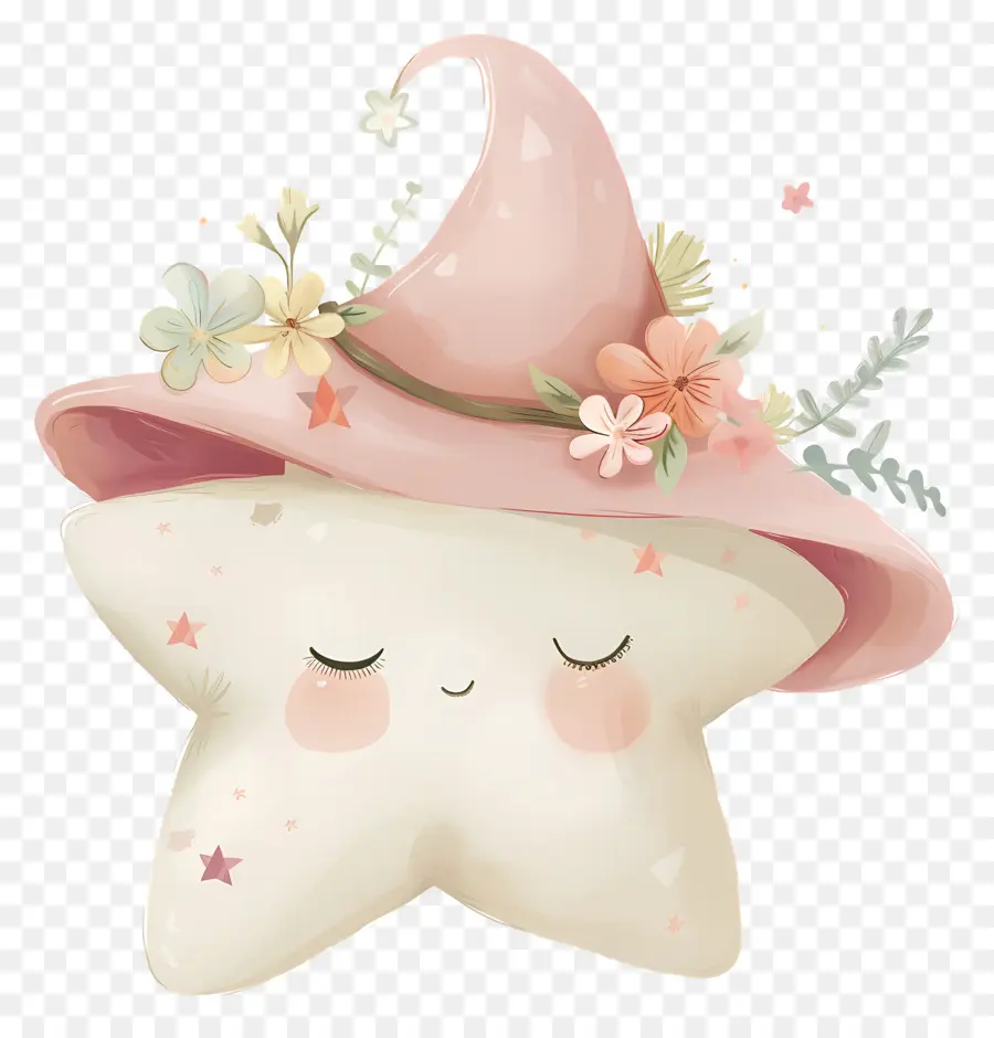 Étoile Mignonne，Jolie étoile Avec Un Chapeau PNG