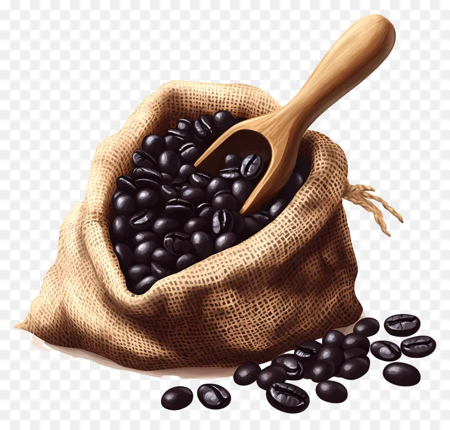 Café En Grains，Sac PNG