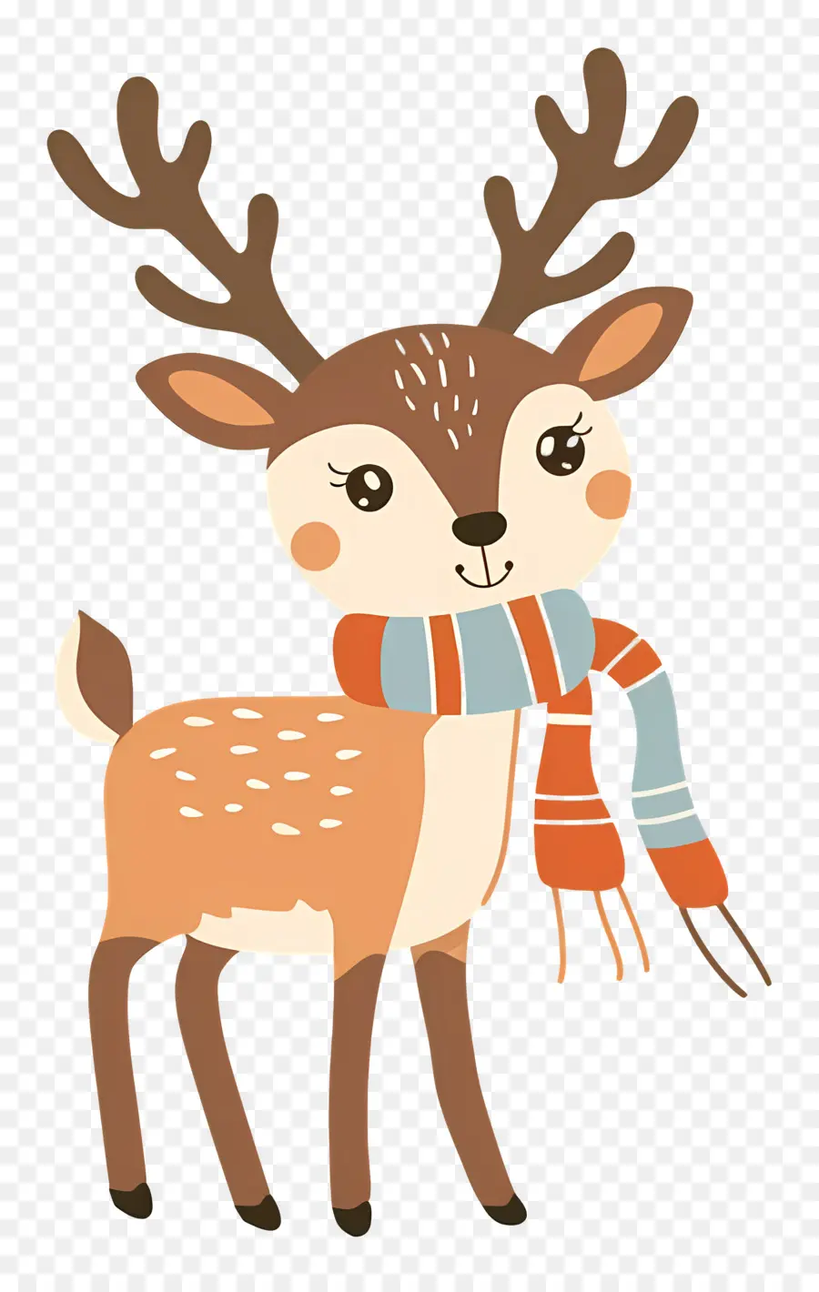 Cerf De Noël，Renne Avec écharpe Bleue PNG