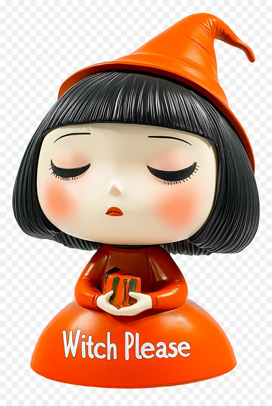 Sorcière S'il Te Plaît，Figurine De Sorcière Orange PNG