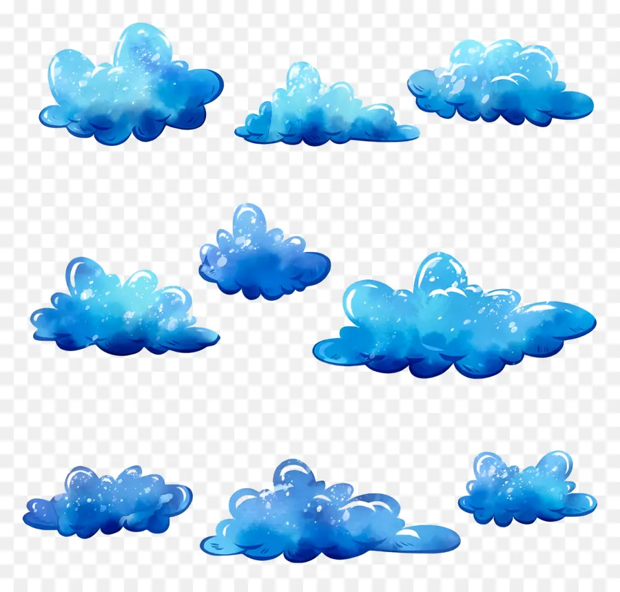 Nuages ​​aquarelle，Nuages ​​bleus PNG