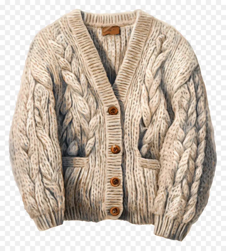 Cardigan，Cardigan En Tricot Torsadé PNG