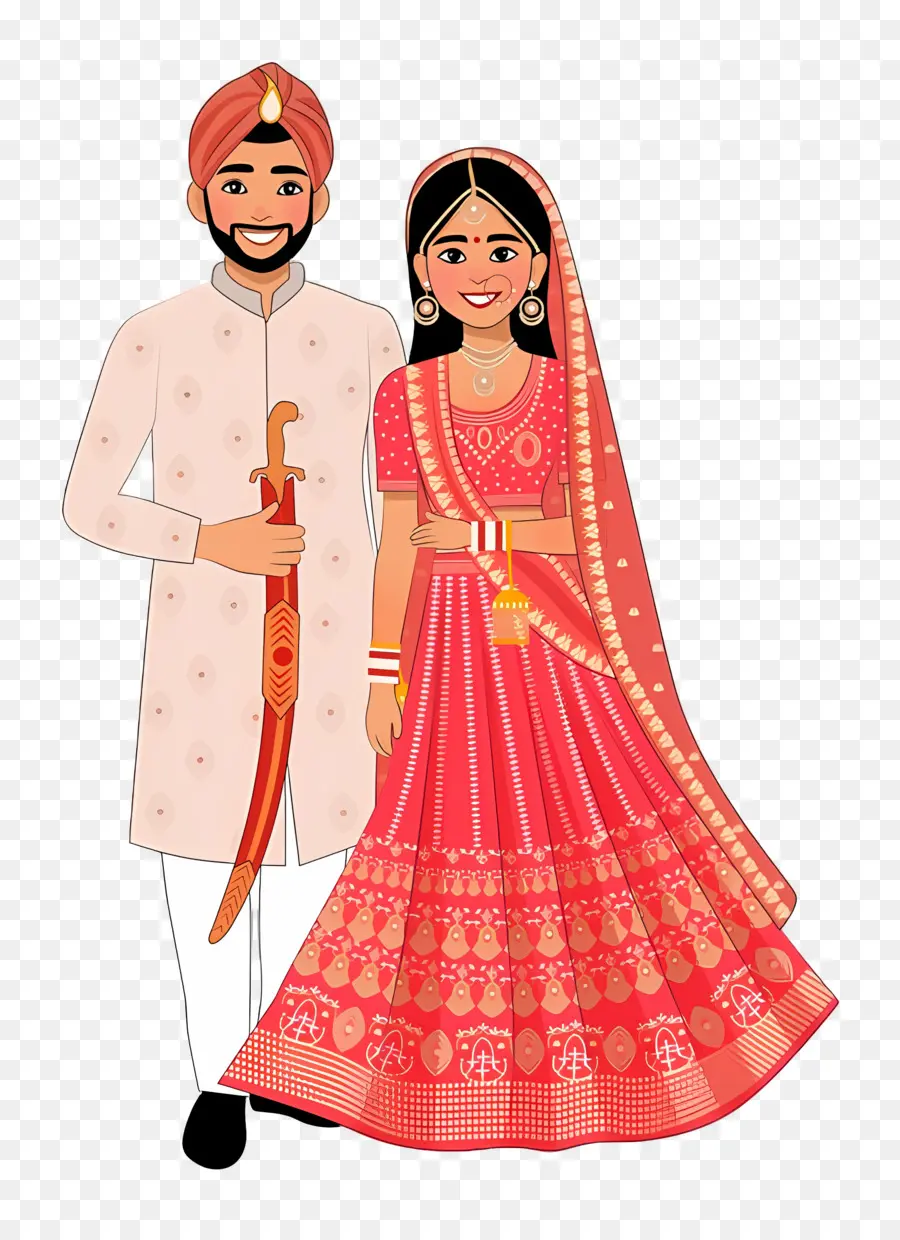 Couple De Mariage Indien，Couple De Mariage En Rouge PNG