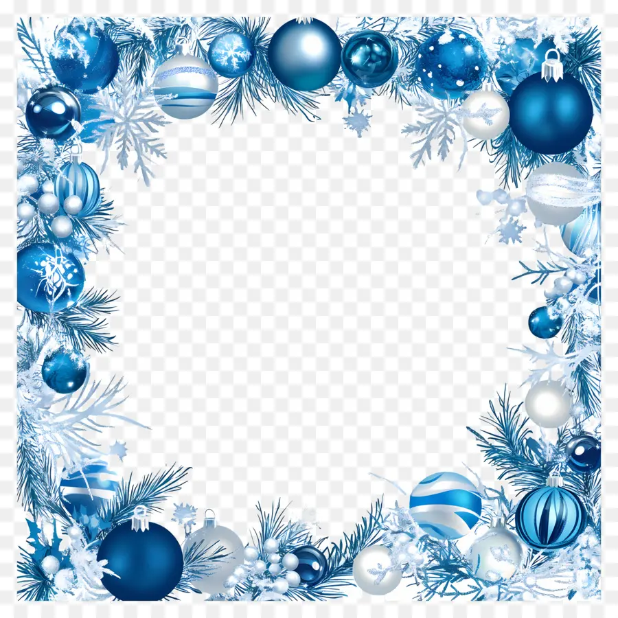 Cadre De Noël Bleu，Cadre D'ornement Bleu PNG